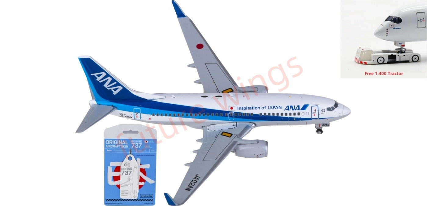 1:400 JC Wings SA4012 ANA Boeing 737-700 JA02AN Aircraft Model+Free Tag+Tractor