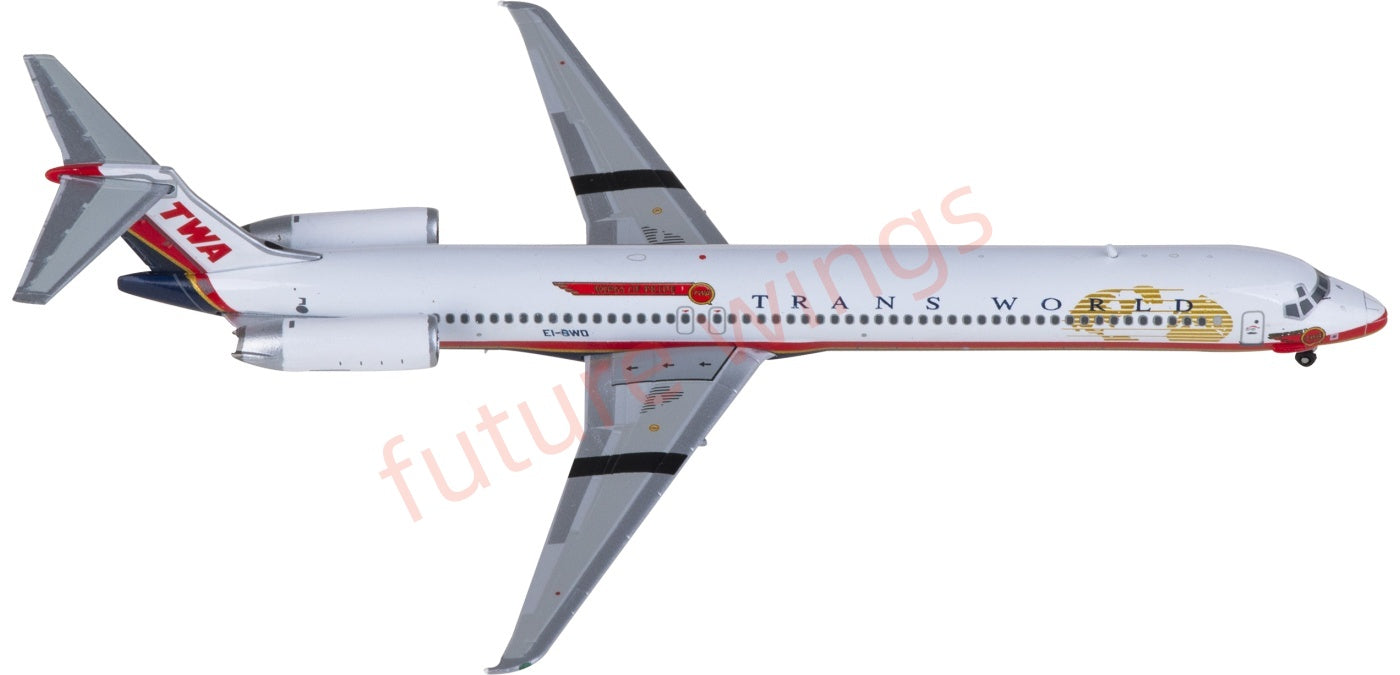 1:400 JC Wings XX40187 TWA McDonnell Douglas MD-83 EI-BWD Aircraft Model+Free Tractor