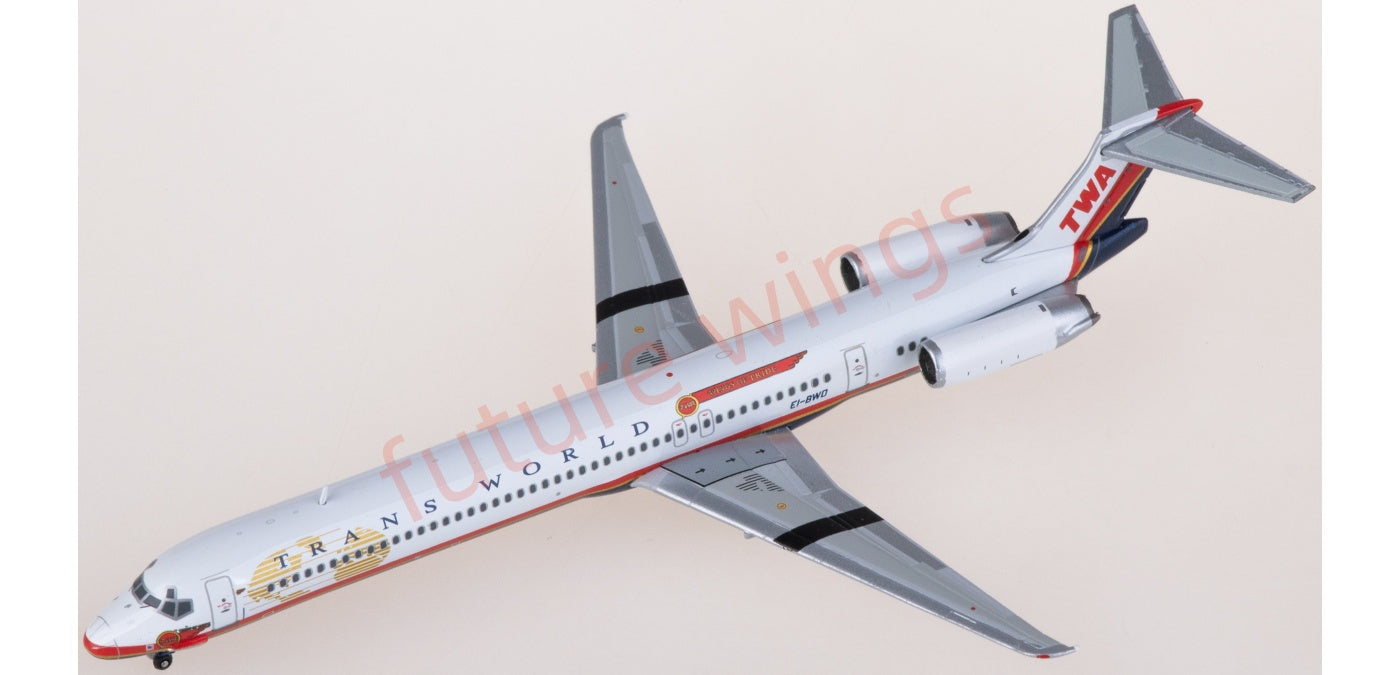 1:400 JC Wings XX40187 TWA McDonnell Douglas MD-83 EI-BWD Aircraft Model+Free Tractor