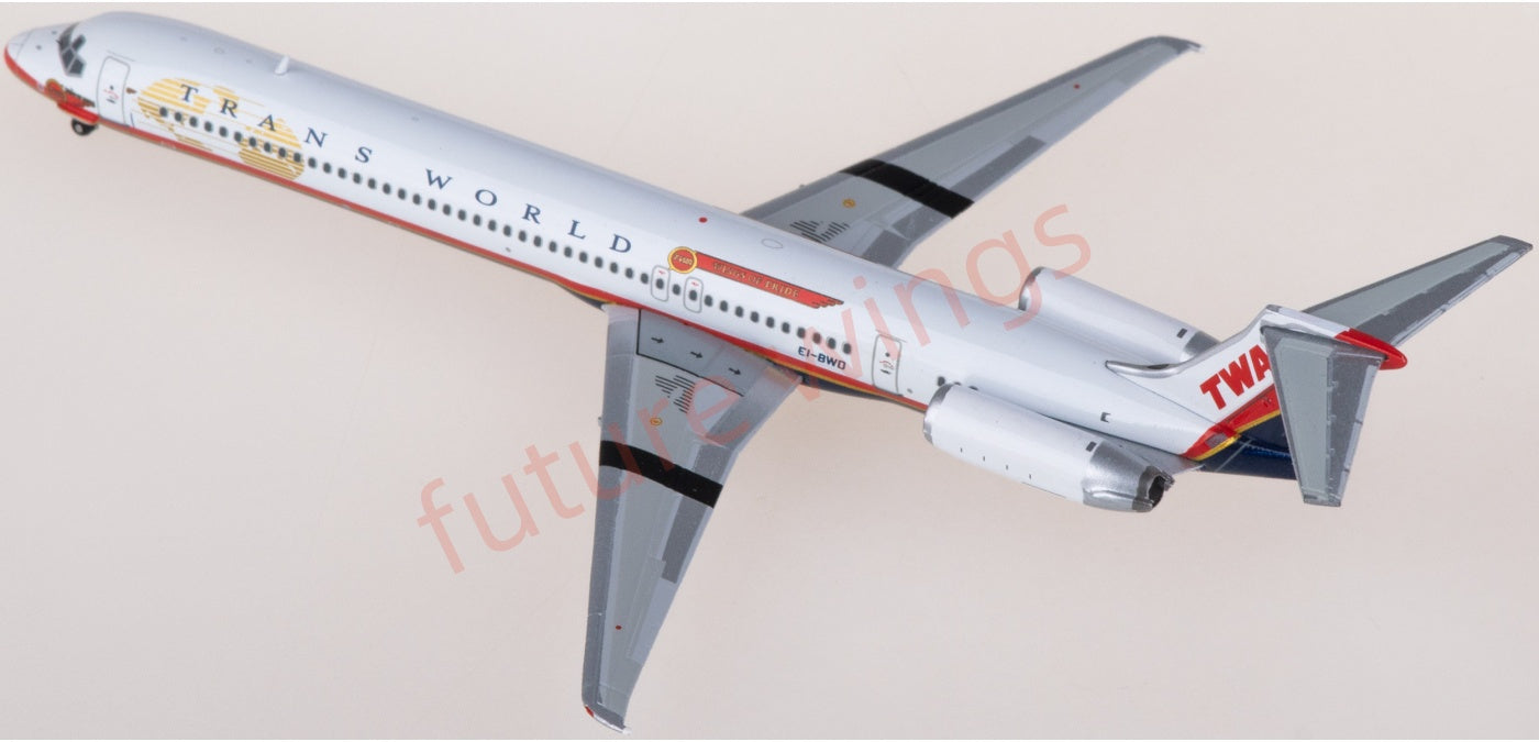 1:400 JC Wings XX40187 TWA McDonnell Douglas MD-83 EI-BWD Aircraft Model+Free Tractor