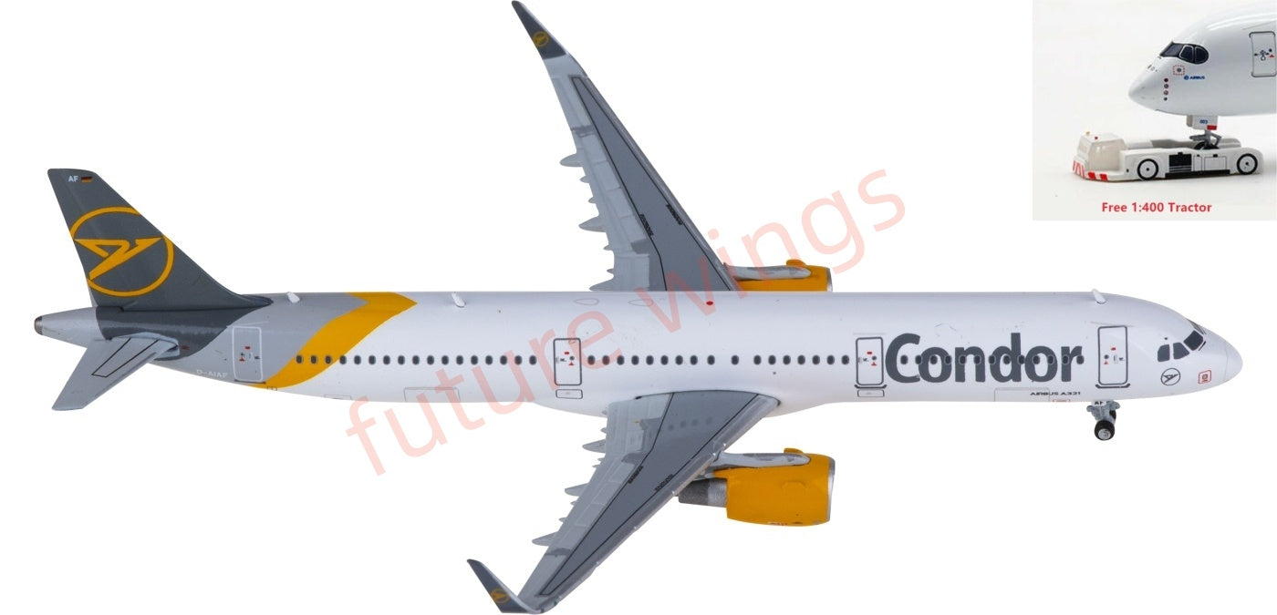 1:400 JC Wings XX4434 Condor Airbus A321 D-AIAF Aircraft Model+Free Tractor
