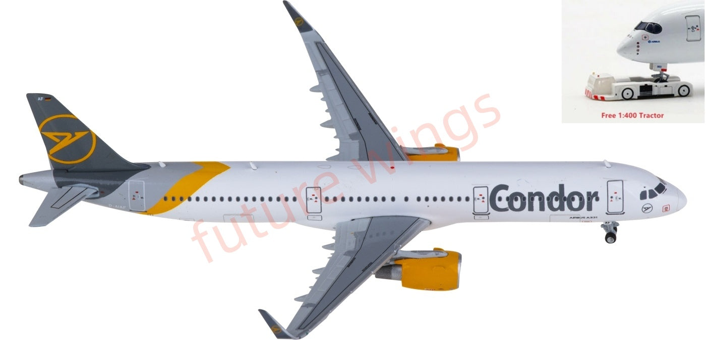 1:400 JC Wings XX4434 Condor Airbus A321 D-AIAF Aircraft Model+Free Tractor