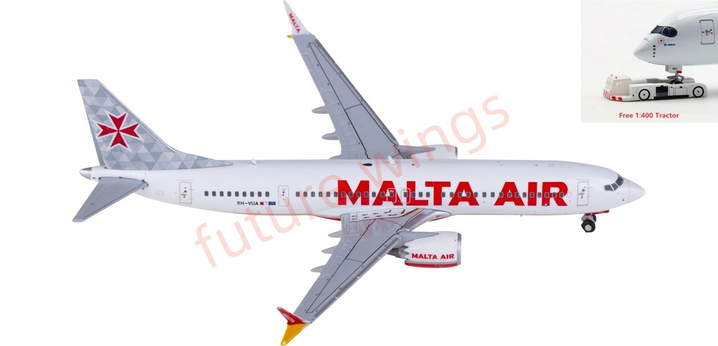 1:400 JC Wings XX40015 Malta Air Boeing 737 MAX 8 9H-VUA Aircraft Model+Free Tractor