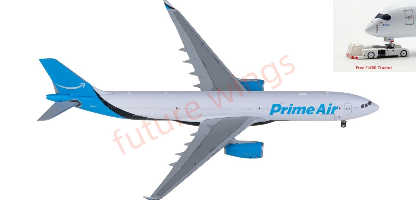 1:400 JC Wings SA4031 Amazon Prime Air Airbus A330-300P2F N4621K Aircraft Model+Free Tractor