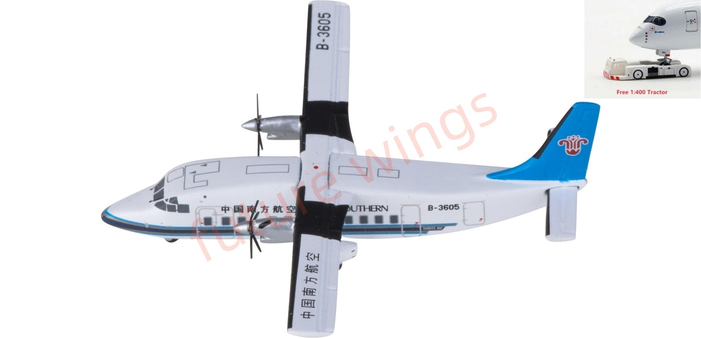 1:400 Yu ModeL YU36002 China Southern Airlines Shorts 360 B-3605 Aircraft Model+Free Tractor