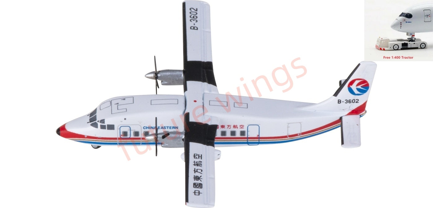 1:400 Yu ModeL YU36001 China Eastern Airlines Shorts 360 B-3602 Aircraft Model+Free Tractor