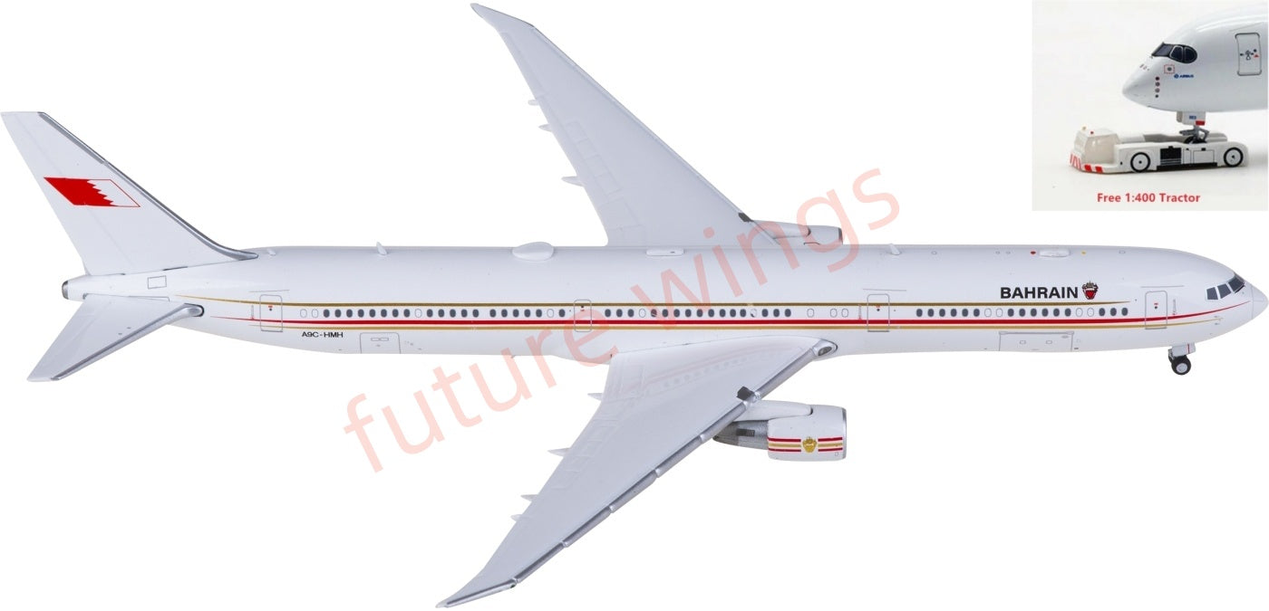 1:400 JC Wings LH4365 Bahrain Royal Flight Boeing 767-400ER A9C-HMH Aircraft Model+Free Tractor