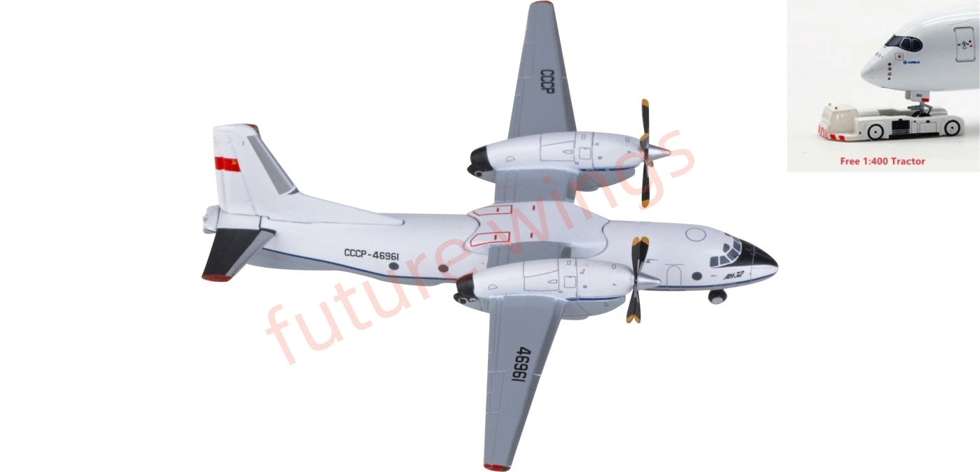 1:400 JC Wings LH4330 Aeroflot Antonov AN-32 CCCP-46961 Aircraft Model+Free Tractor