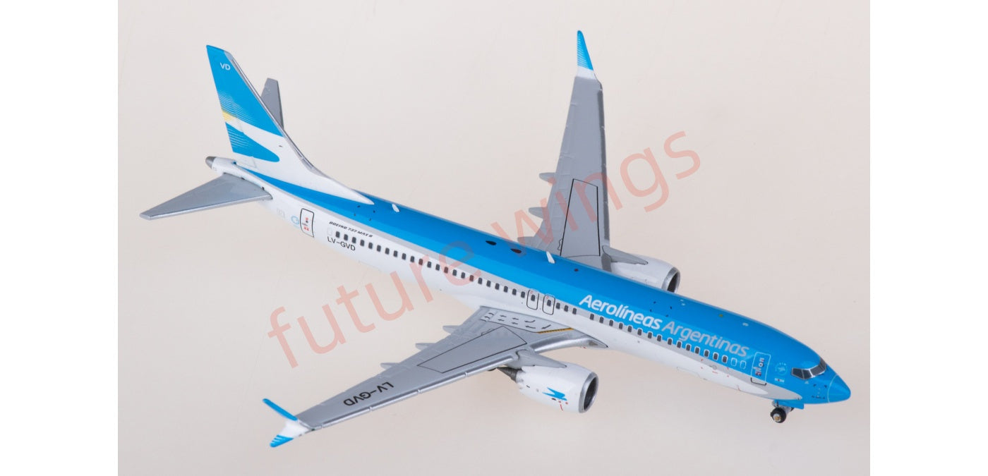 1:400 JC Wings LH4198 Aerolíneas Argentinas Boeing 737 MAX 8 LV-GVD Aircraft Model+Free Tractor