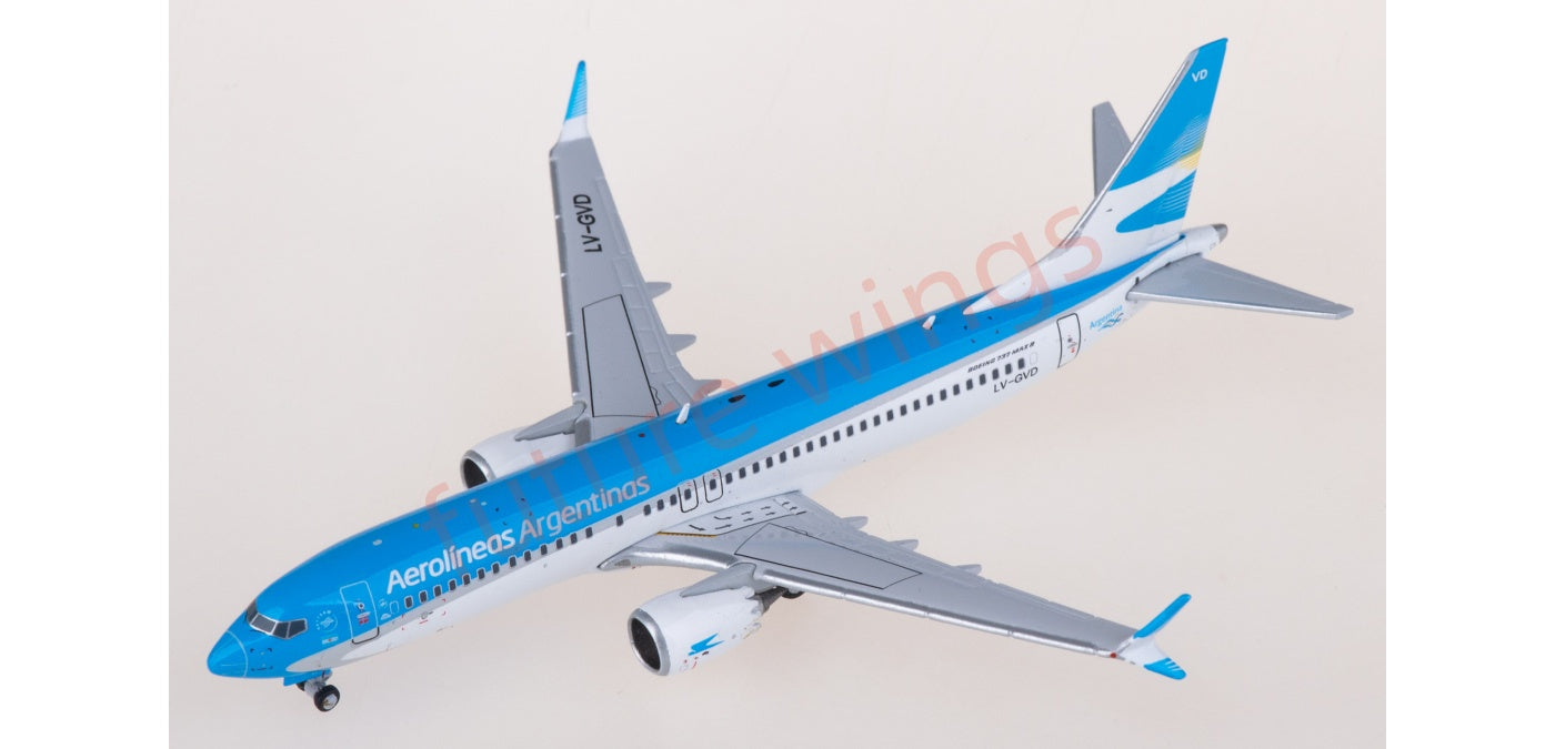 1:400 JC Wings LH4198 Aerolíneas Argentinas Boeing 737 MAX 8 LV-GVD Aircraft Model+Free Tractor