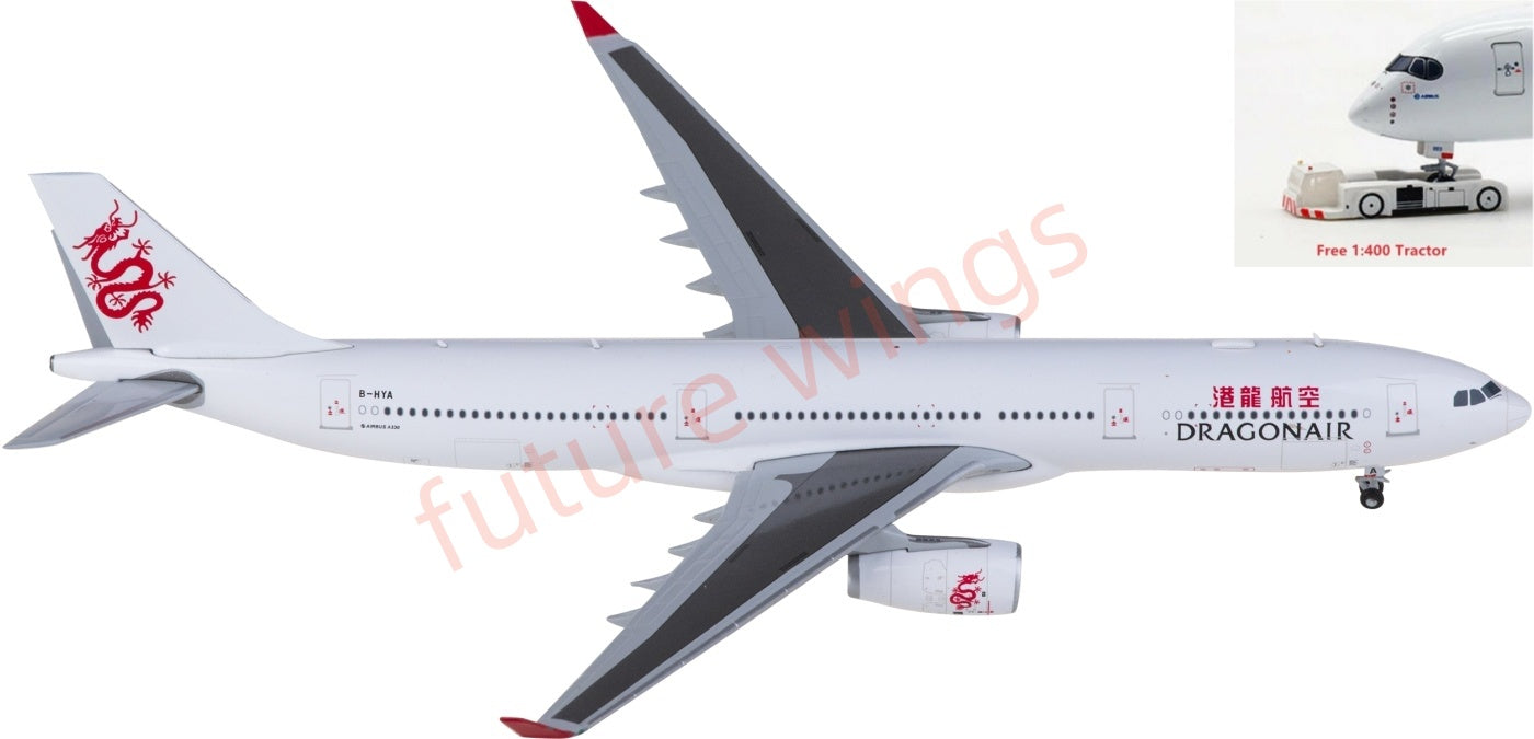 1:400 JC Wings EW4333007 Dragonair Airbus A330-300 B-HYA Aircraft Model+Free Tractor