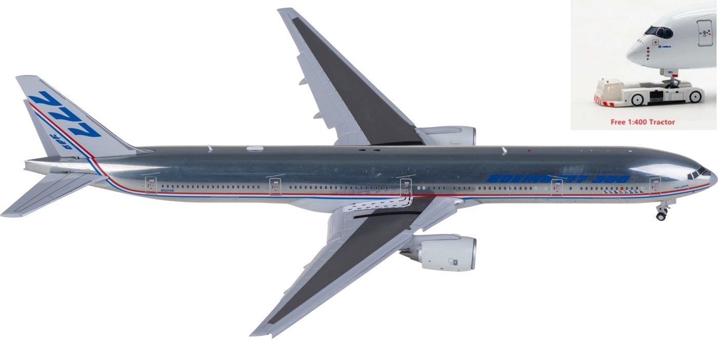 1:400 JC Wings XX40220A Boeing 777-300 N5014K "Flaps Down" Aircraft Model+Free Tractor