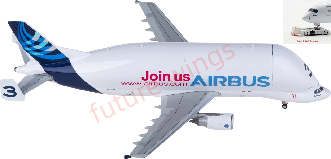 1:400 JC Wings LH4380C Airbus A300-600ST F-GSTC Beluga #3 Aircraft Model+Free Tractor