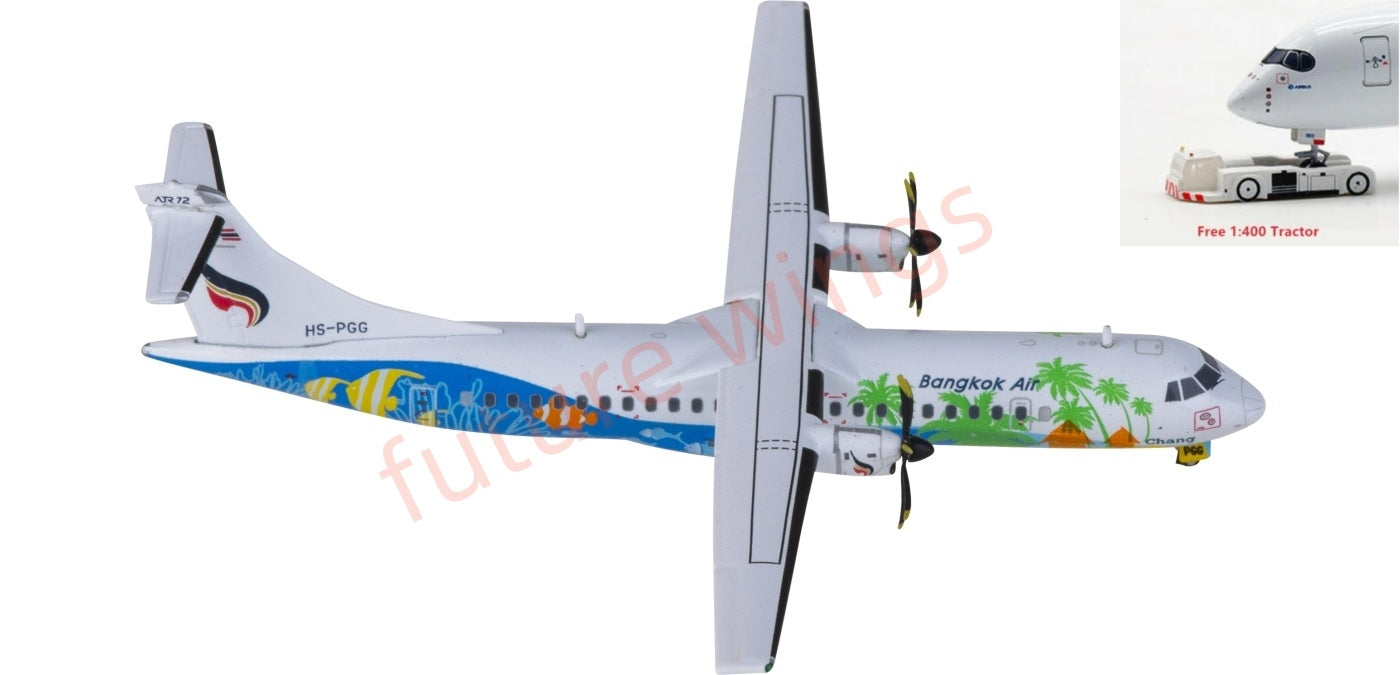 1:400 JC Wings XX4880 Bangkok Airways ATR-72-500 HS-PGG Aircraft Model+Free Tractor