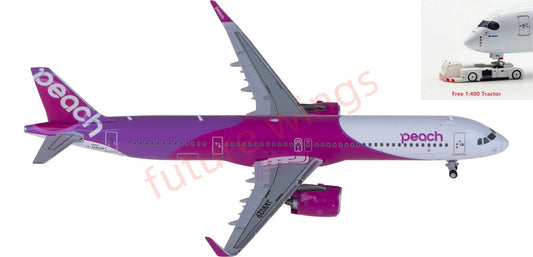 1:400 JC Wings EW421N015 Peach Aviation Airbus A321neo JA902P Aircraft Model+Free Tractor