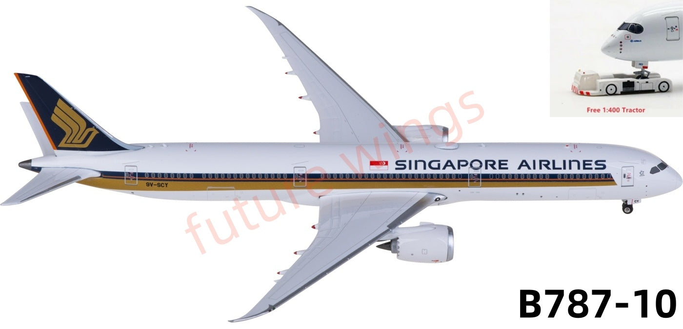 1:400 Phoenix PH04605 Singapore Airlines Boeing 787-10 9V-SCY Aircraft Model+Free Tractor
