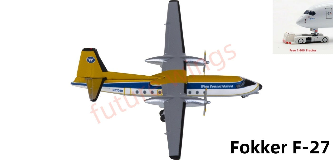 1:400 AeroClassics AC411362 Wien Consolidated Fokker F-27 N2708R Aircraft Model+Free Tractor
