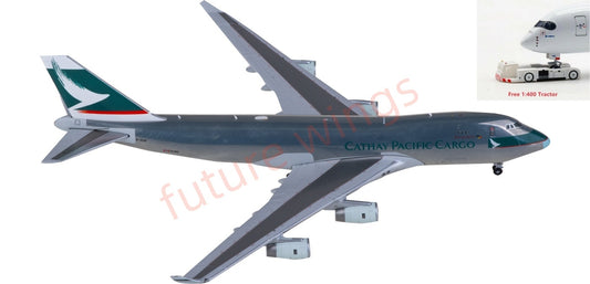 1:400 JC Wings SA4030 Cathay Pacific Cargo Boeing 747-400F B-HUO Aircraft Model+Free Tractor