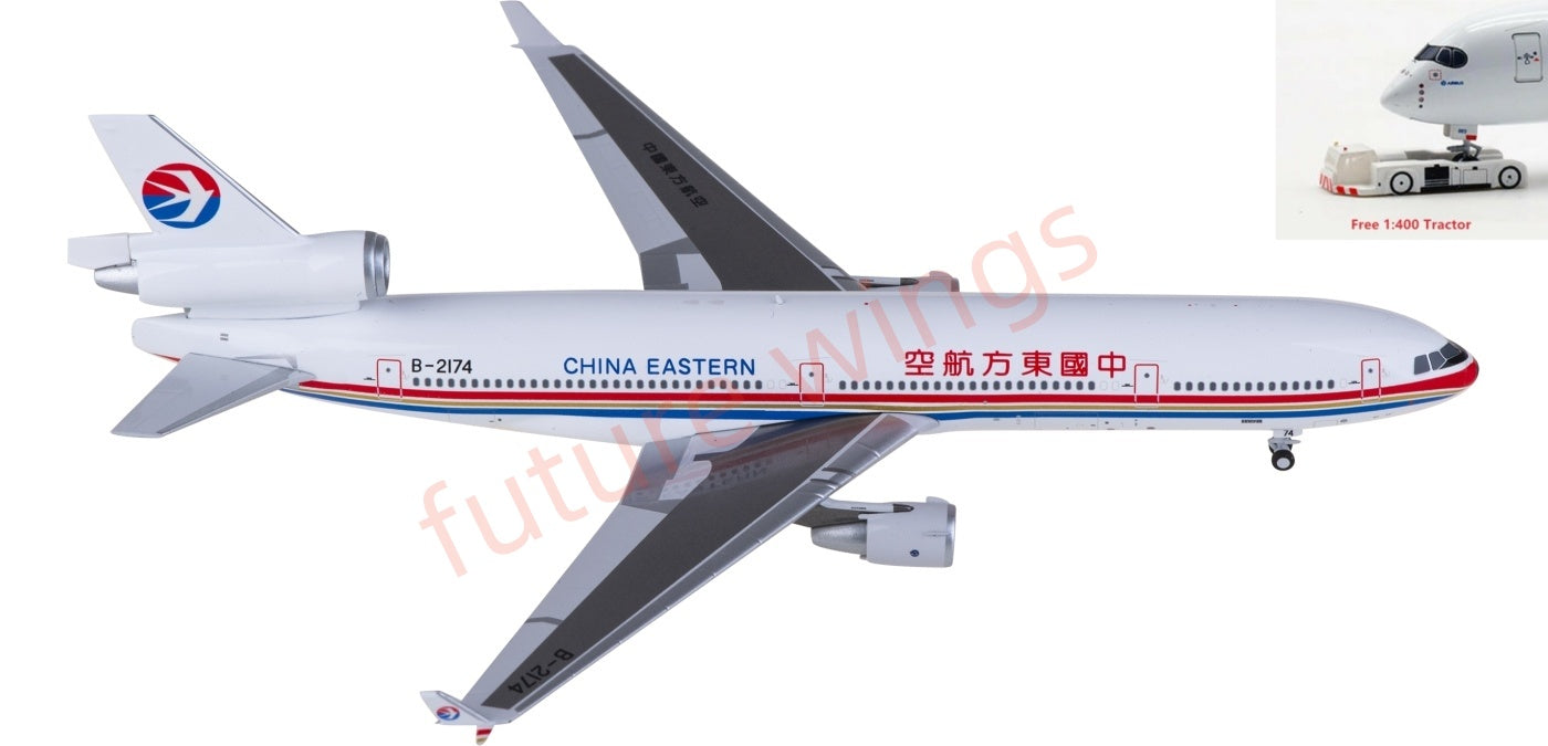 1:400 Undefined Collectibles China Eastern Airlines MD-11 B-2174 Aircraft Model+Free Tractor