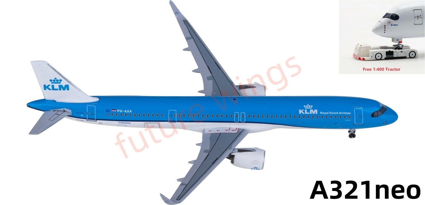 1:400 AeroClassics AC411206 KLM Airbus A321neo PH-AXA Aircraft Model+Free Tractor