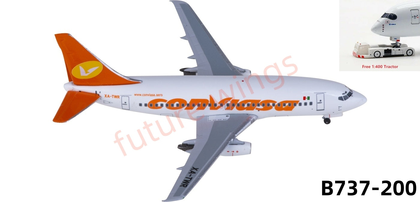 1:400 AeroClassics AC411370 Conviasa Boeing 737-200 XA-TWR Aircraft Model+Free Tractor