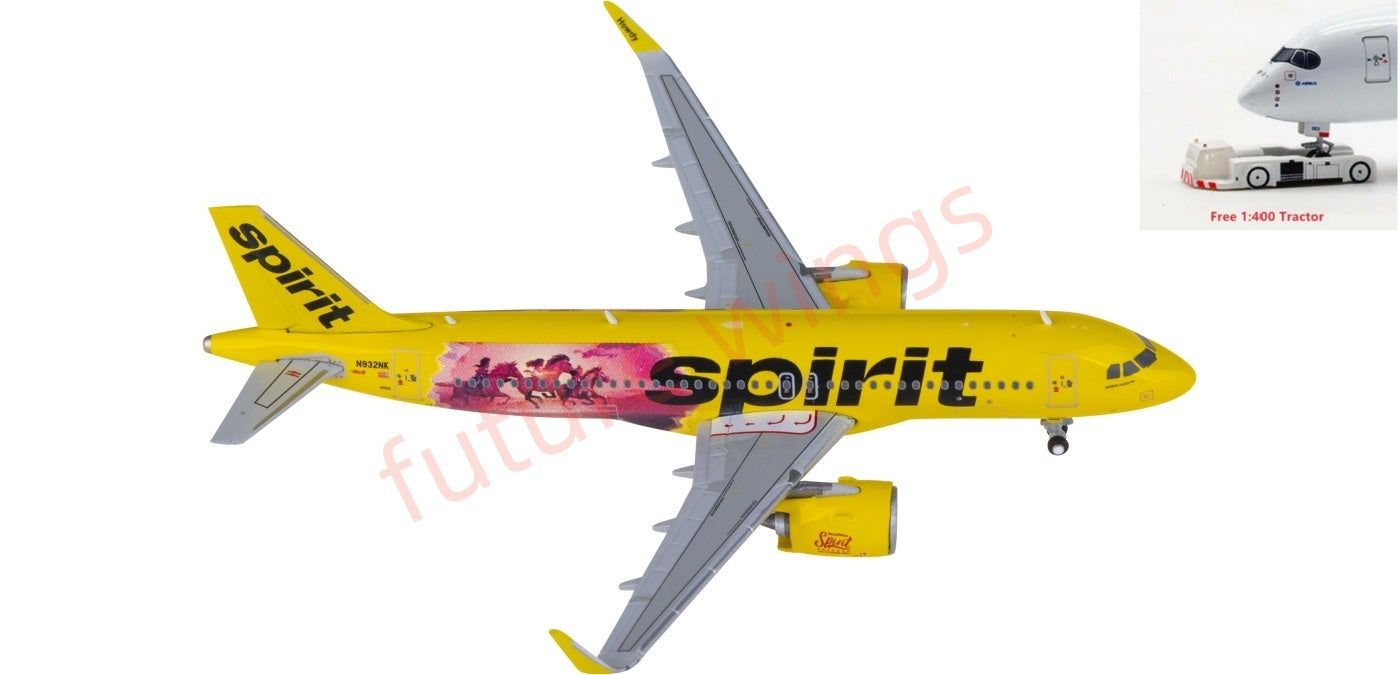 1:400 JC Wings SA4045 Spirit Airlines Airbus A320neo N932NK Aircraft Model+Free Tractor