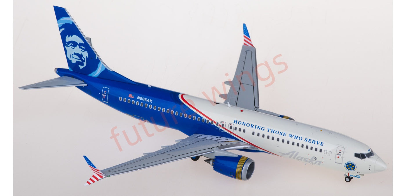 1:200 Geminijets G2ASA1294 Alaska Airlines Boeing 737 MAX 8 N806AK Diecast Aircraft Model