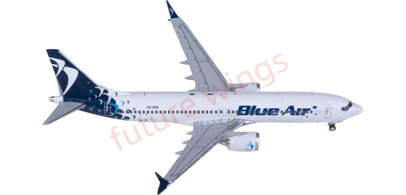 1:400 JC Wings LH4312 Blue Air Boeing 737 MAX 8 YR-MXE Aircraft Model+Free Tractor