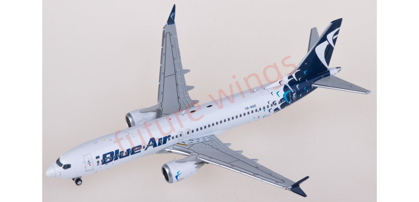 1:400 JC Wings LH4312 Blue Air Boeing 737 MAX 8 YR-MXE Aircraft Model+Free Tractor