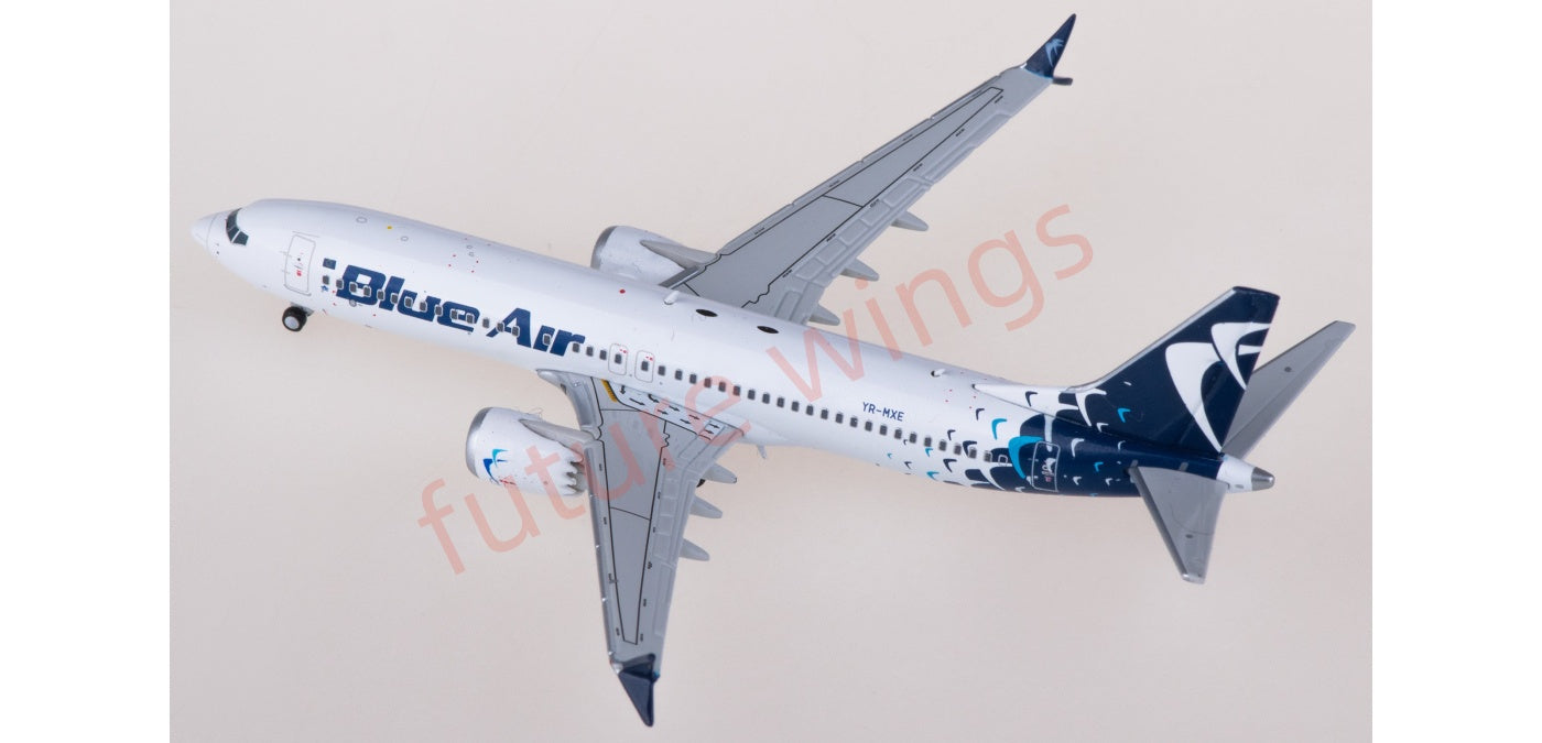 1:400 JC Wings LH4312 Blue Air Boeing 737 MAX 8 YR-MXE Aircraft Model+Free Tractor