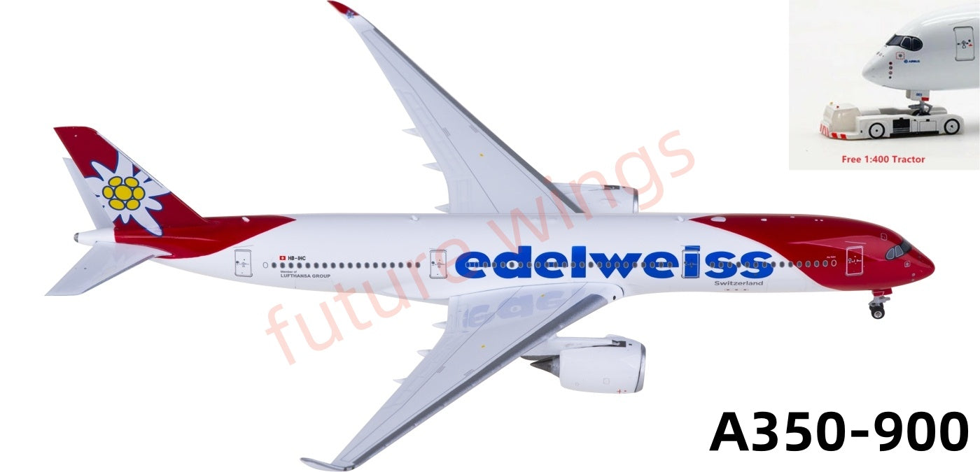 1:400 Phoenix PH11945 Edelweiss Air Airbus A350-900 HB-IHC Aircraft Model+Free Tractor