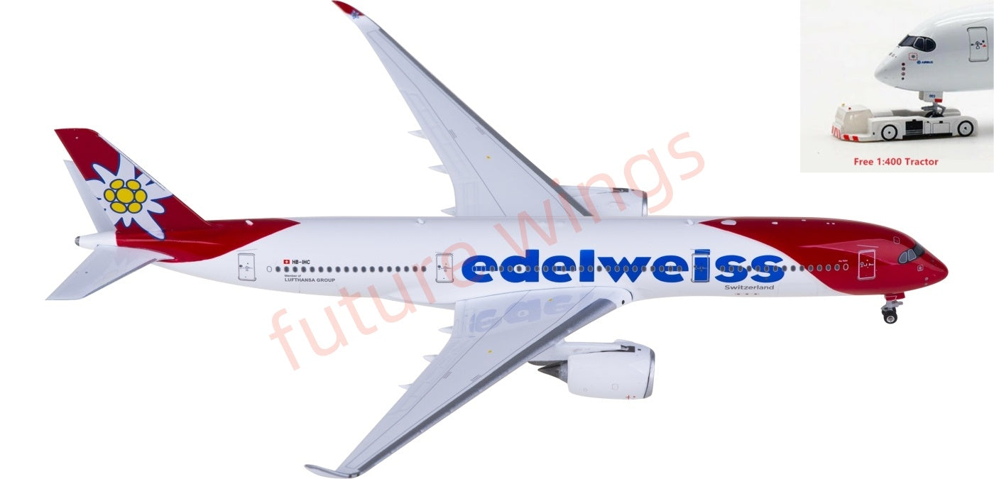 1:400 Phoenix PH11945 Edelweiss Air Airbus A350-900 HB-IHC Aircraft Model+Free Tractor
