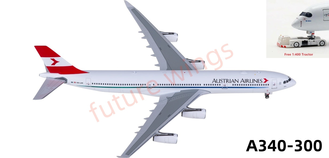 1:400 Phoenix PH11944 Austrian Airlines Airbus A340-300 OE-LAK Aircraft Model+Free Tractor