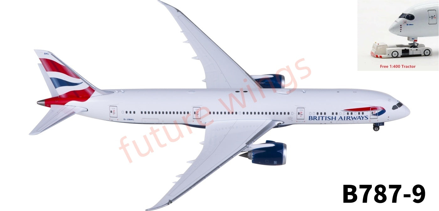 1:400 Phoenix PH04622 British Airways Boeing 787-9 G-ZBKL Aircraft Model+Free Tractor