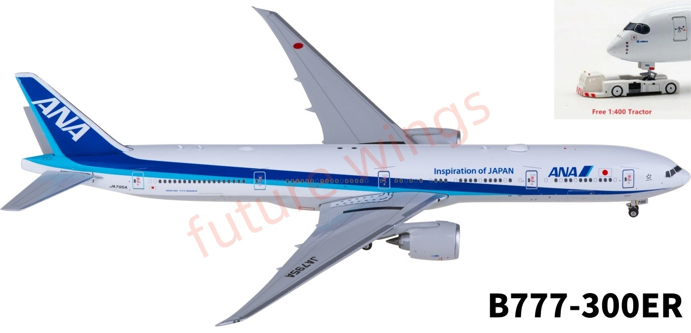 1:400 Phoenix PH04621 ANA Boeing 777-300ER JA795A Aircraft Model+Free Tractor