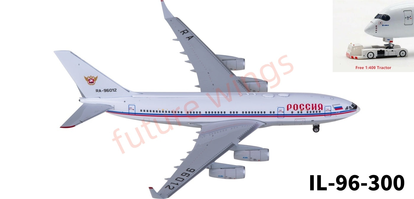 1:400 Phoenix PH11956 Russia State Transport Company Ilyushin IL-96-300 RA-96012 Aircraft Model+Free Tractor