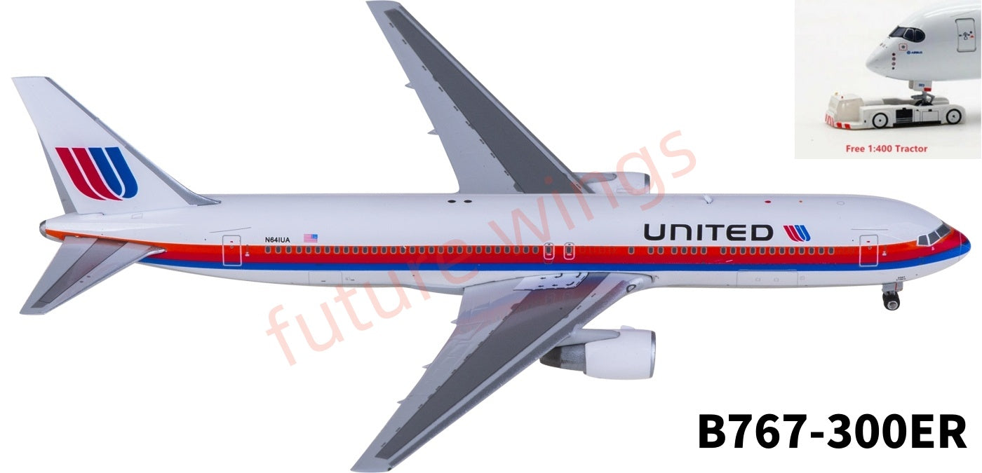 1:400 Phoenix PH04617 United Airlines Boeing 767-300ER N641UA Aircraft Model+Free Tractor