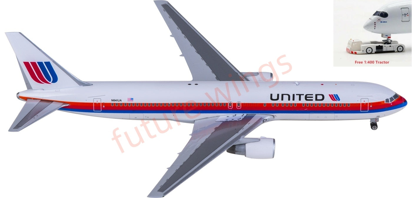 1:400 Phoenix PH04617 United Airlines Boeing 767-300ER N641UA Aircraft Model+Free Tractor
