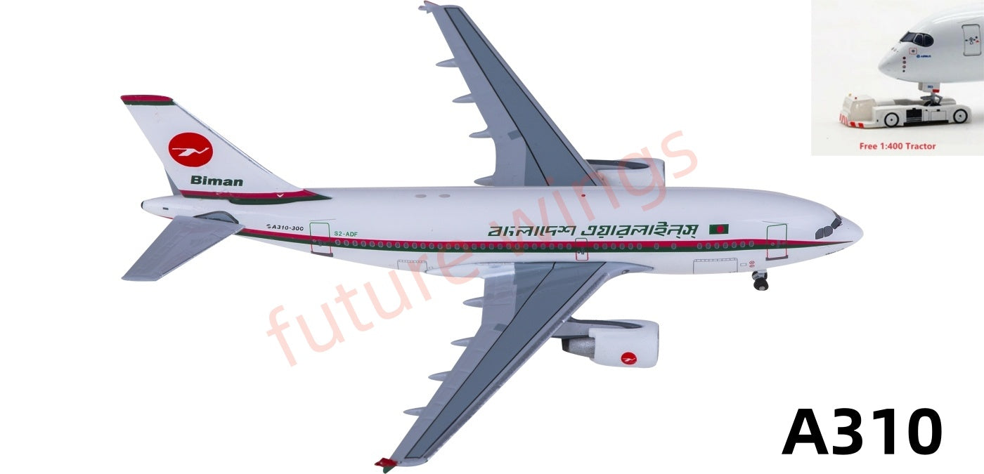 1:400 AeroClassics AC411201 Biman Airbus A310 S2-ADF Aircraft Model+Free Tractor
