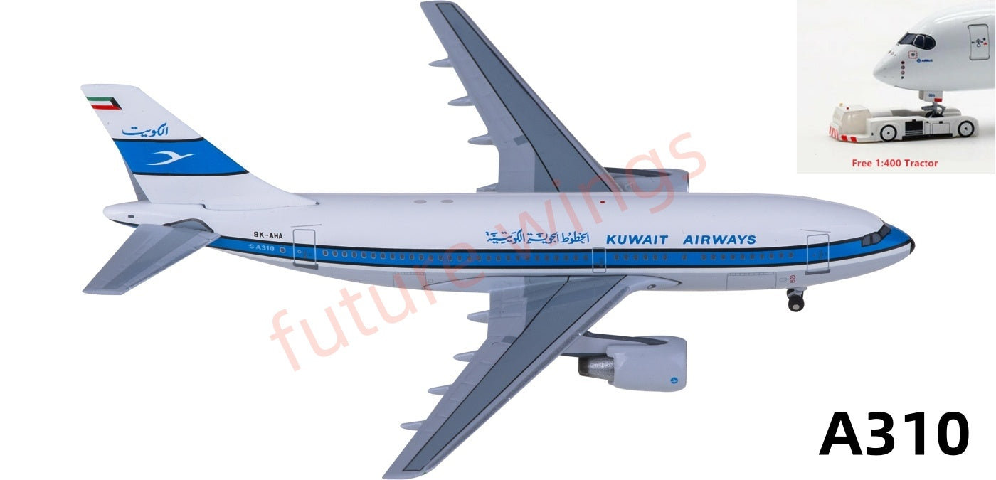 1:400 AeroClassics AC411202 Kuwait Airways Airbus A310 9K-AHA Aircraft Model+Free Tractor