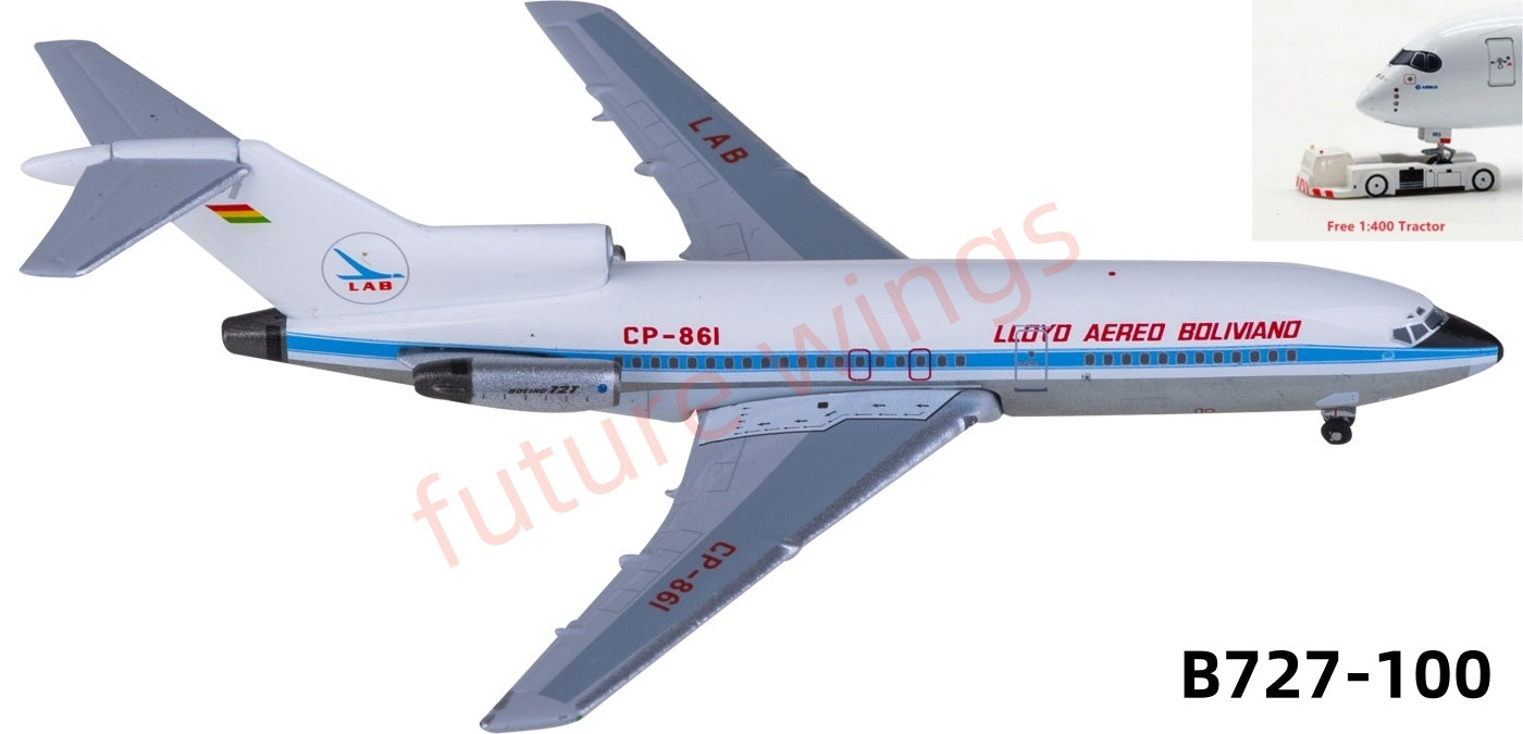 1:400 AeroClassics AC411208 LAB Bolivian Airlines Boeing 727-100 CP-861 Aircraft Model+Free Tractor