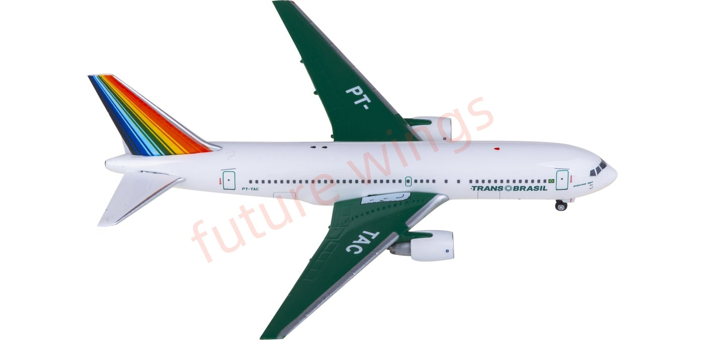 1:400 AeroClassics AC411374 Trans Brazil Boeing 767-200 PT-TAA Aircraft Model+Free Tractor
