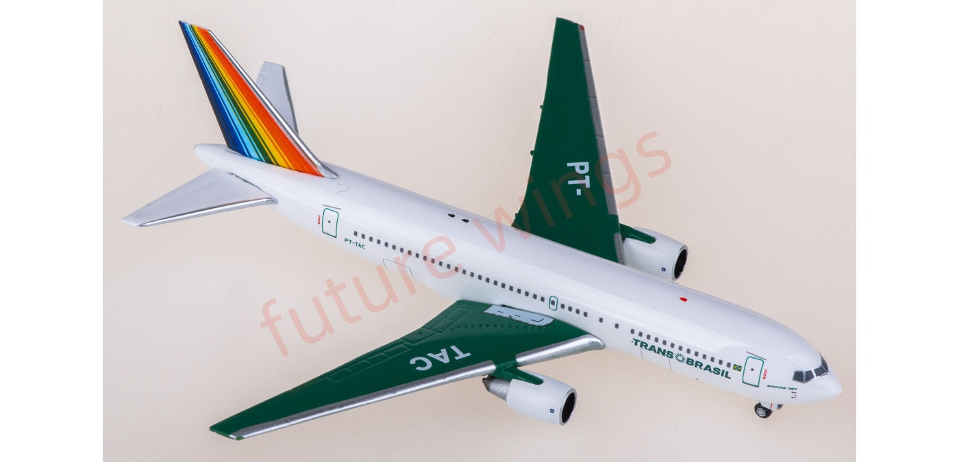 1:400 AeroClassics AC411374 Trans Brazil Boeing 767-200 PT-TAA Aircraft Model+Free Tractor