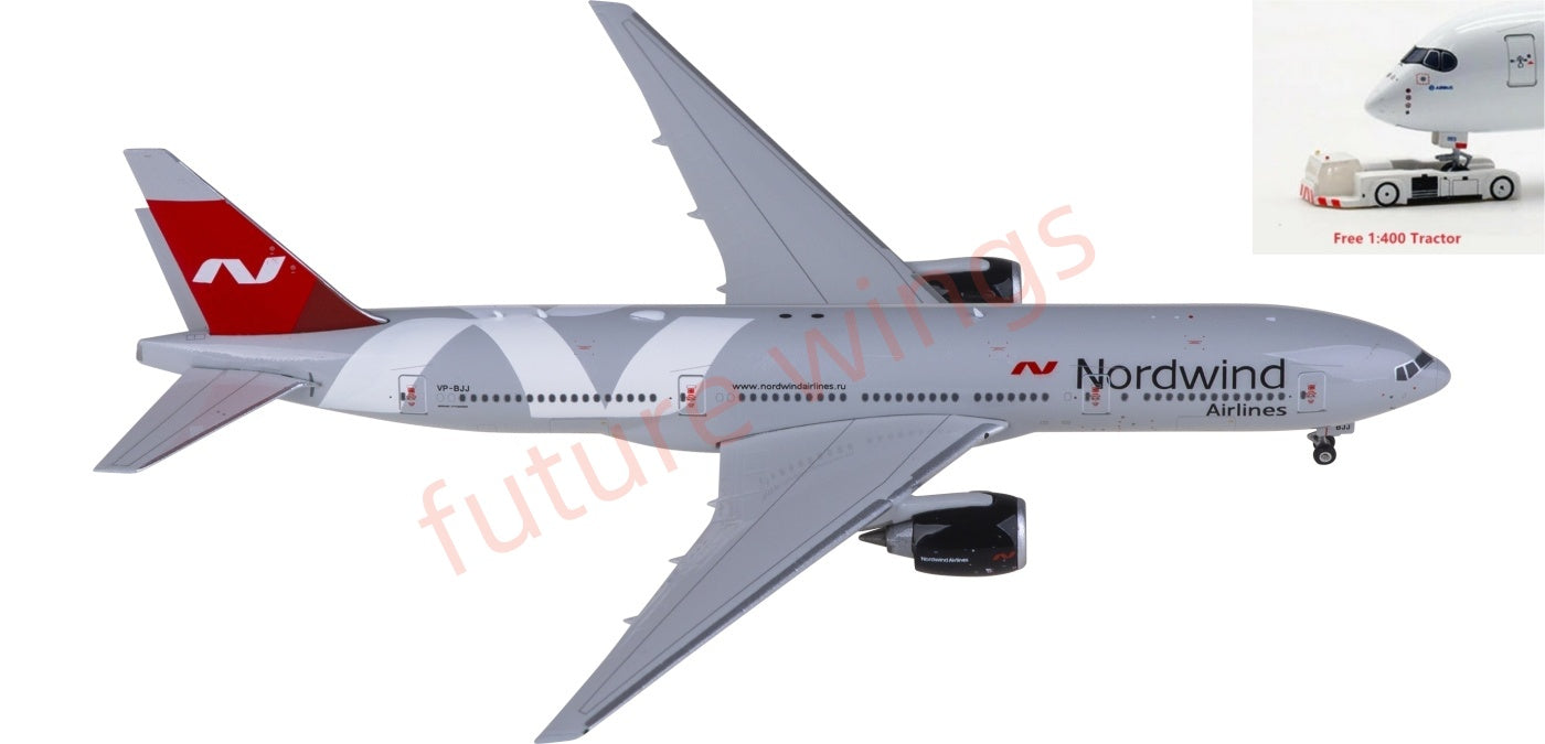 1:400 Phoenix PH11977 Nordwind Airlines Boeing 777-200ER VP-BJJ Aircraft Model+Free Tractor