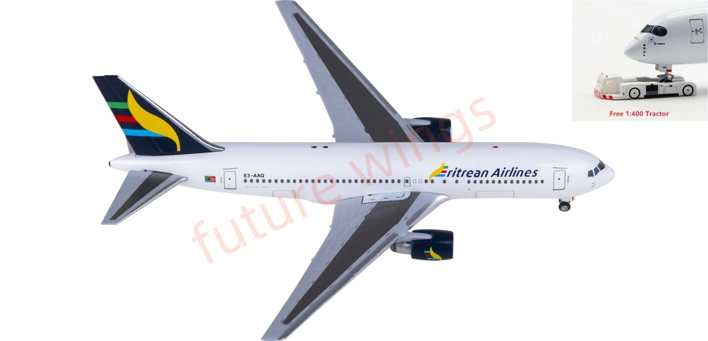 1:400 AeroClassics AC411403 Eritrean Airlines Boeing 767-200 E3-AAQ Aircraft Model+Free Tractor