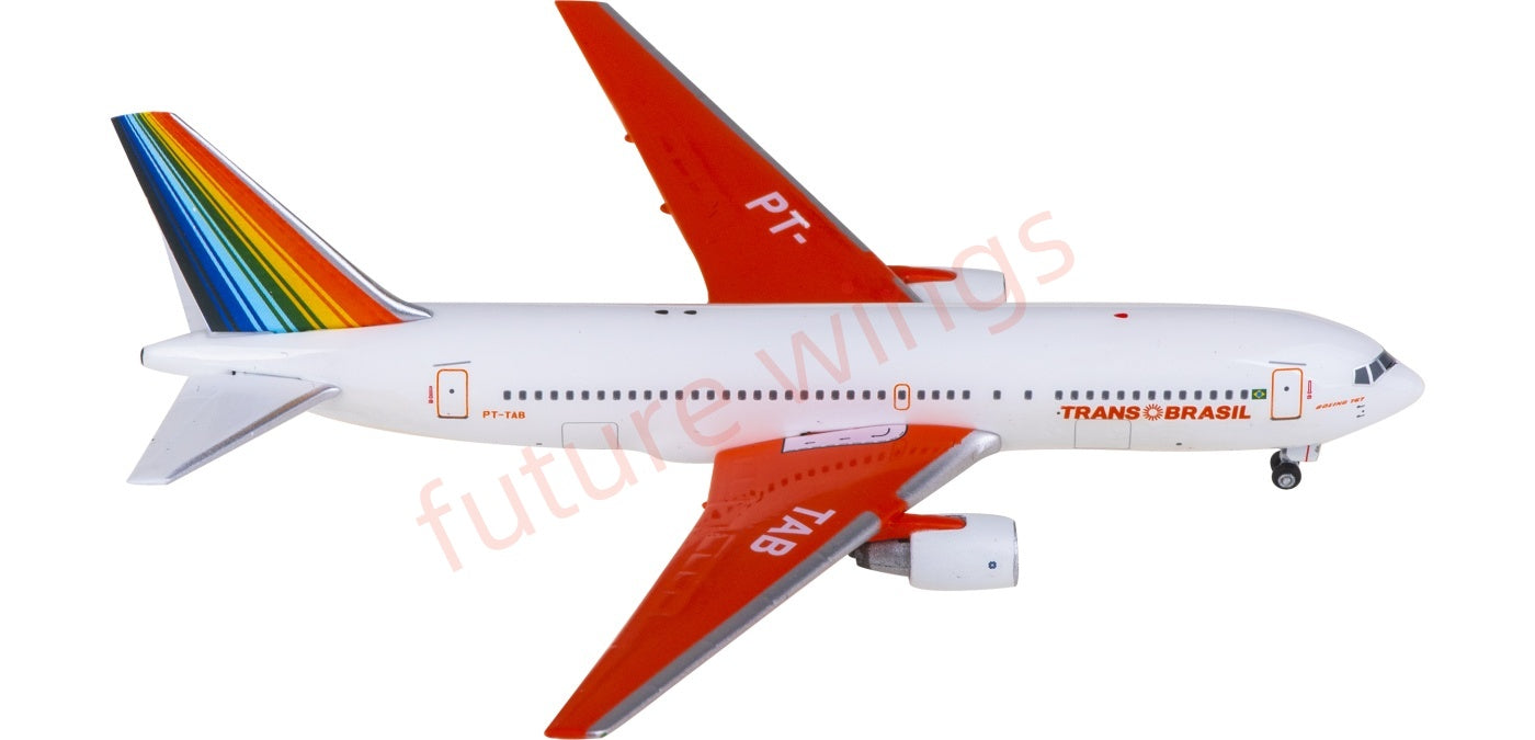 1:400 AeroClassics AC411375 Trans Brazil Boeing 767-200 PT-TAB Aircraft Model+Free Tractor