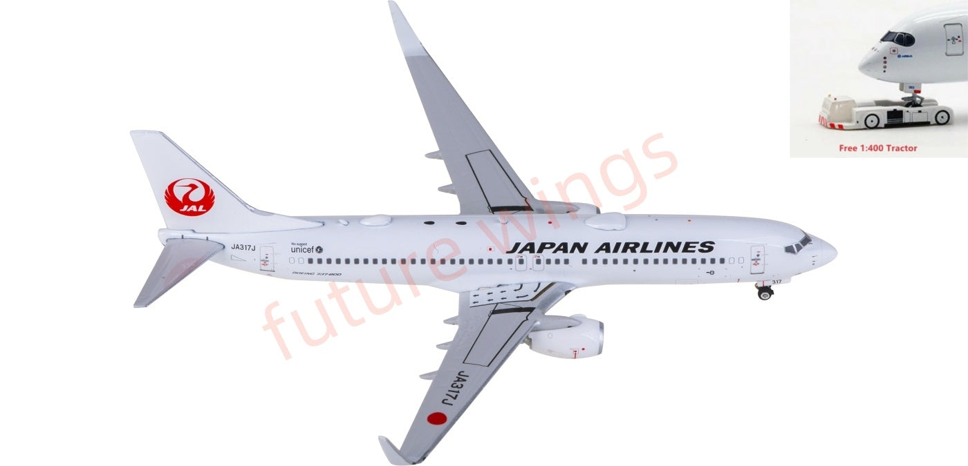 1:400 Phoenix PH04643 Japan Airlines Boeing 737-800 JA317J Aircraft Model+Free Tractor