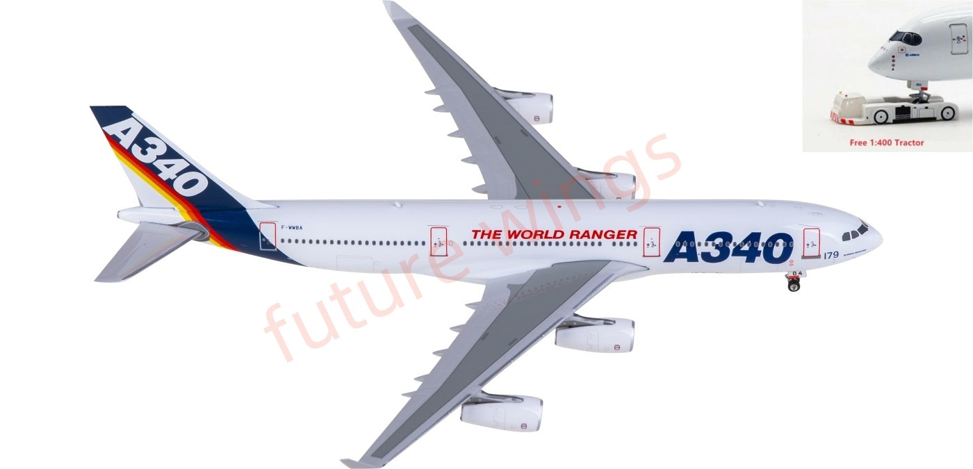 1:400 Phoenix PH12000 Airbus A340-200 F-WWBA Aircraft Model+Free Tractor