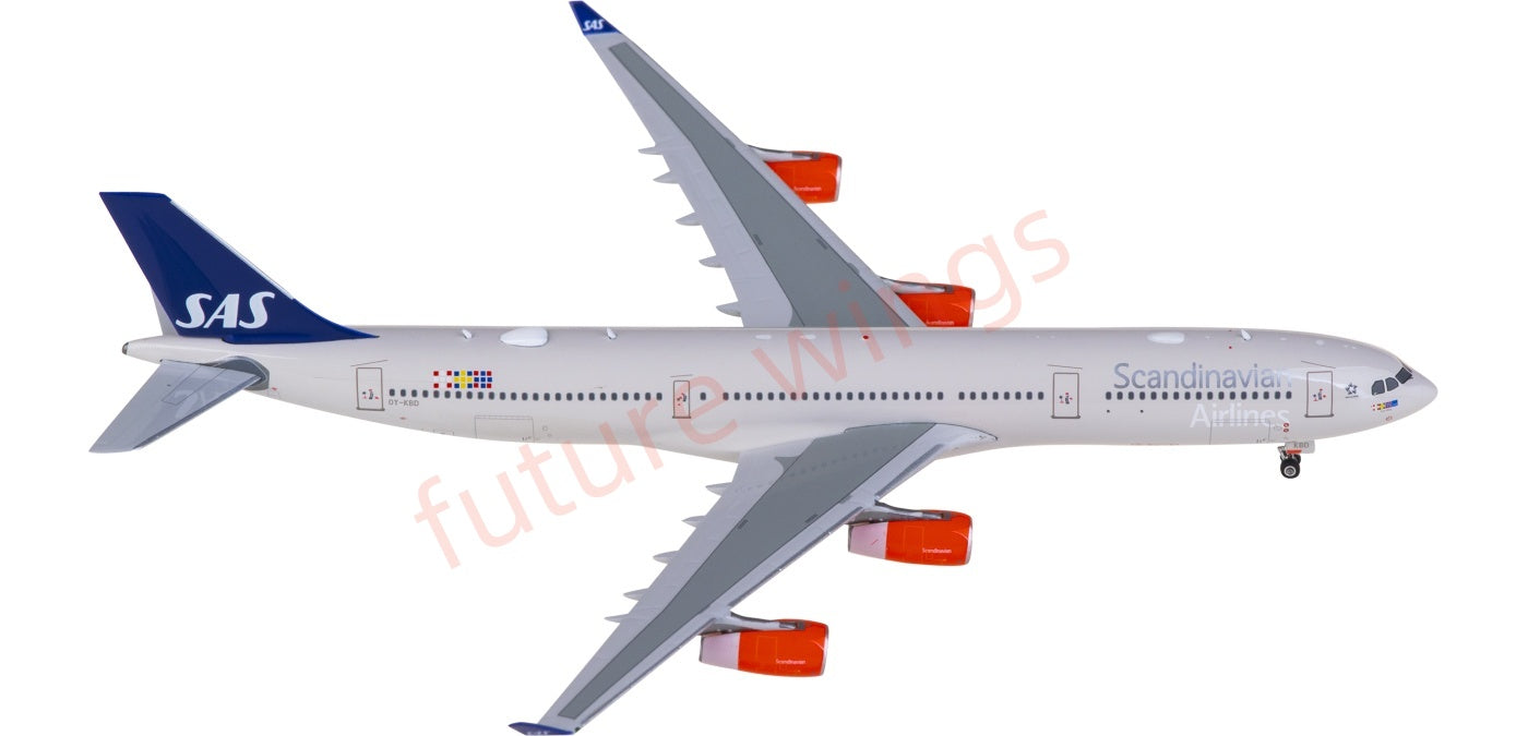 1:400 Phoenix PH12001 SAS Airbus A340-300 OY-KBD Aircraft Model+Free Tractor