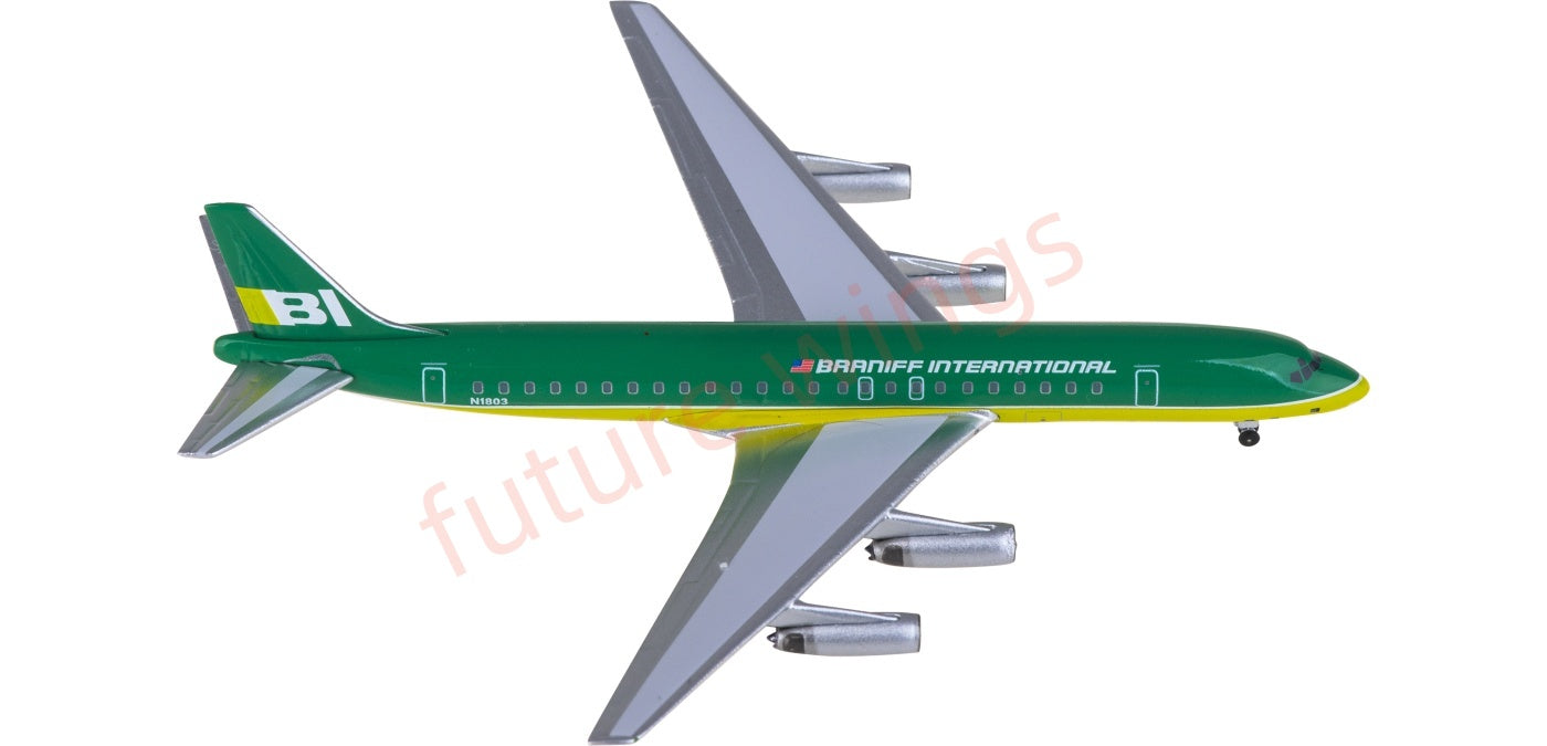 1:400 AeroClassics BBX41692 Braniff Douglas DC-8-62 N1803 Aircraft Model+Free Tractor